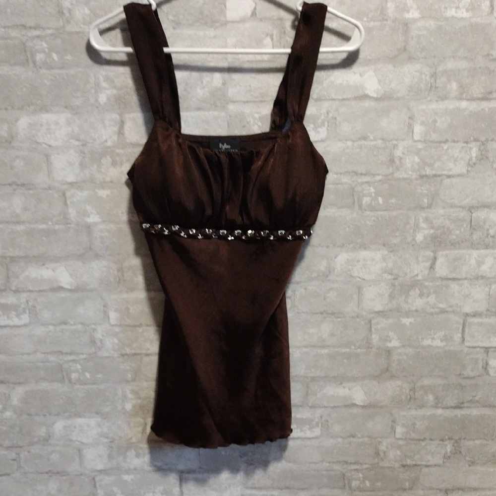 Brown Sleeveless Top